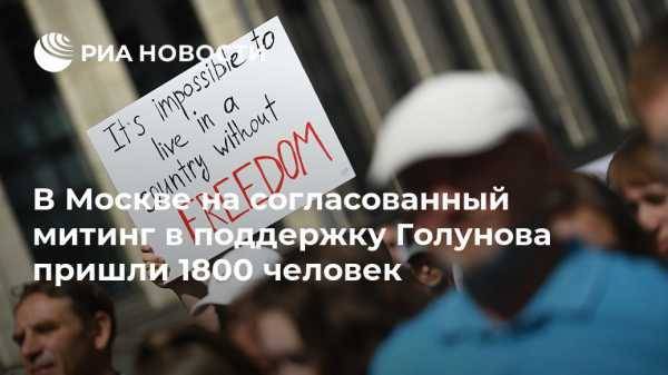 В Москве на согласованный митинг в поддержку Голунова пришли 1800 человек