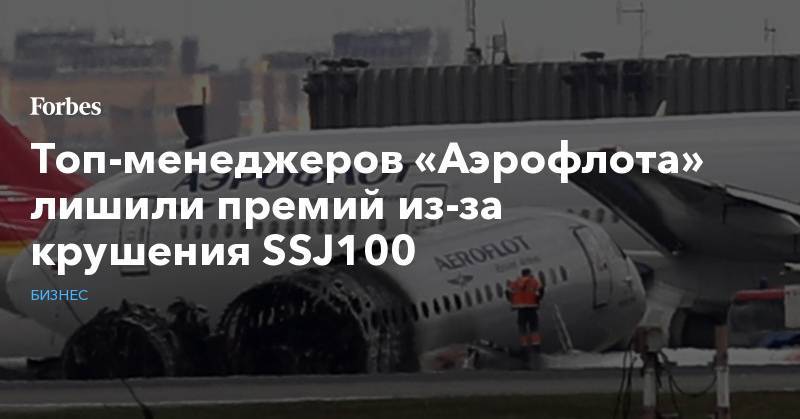 Топ-менеджеров «Аэрофлота» лишили премий из-за крушения SSJ100