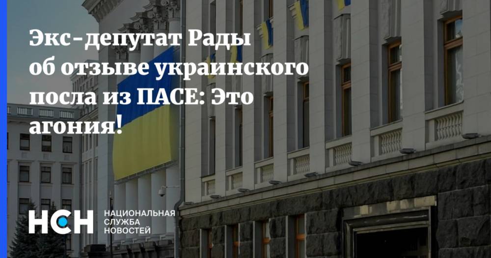 Экс-депутат Рады об отзыве украинского посла из ПАСЕ: Это агония!