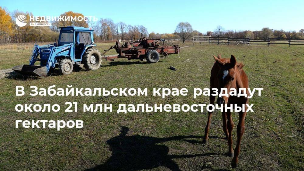 В Забайкальском крае раздадут около 21 млн дальневосточных гектаров