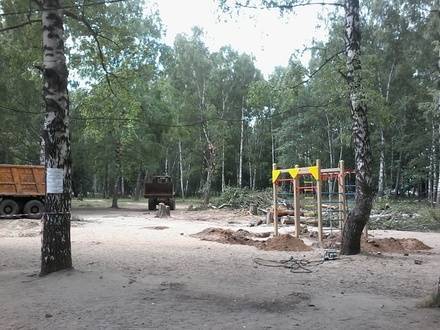 Детскую площадку демонтировали в парке Пушкина в Нижнем Новгороде