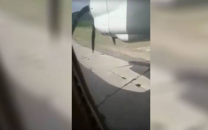 Отказал двигатель: пассажир Ан-24 снял видео экстренной посадки самолета в Нижнеангарске