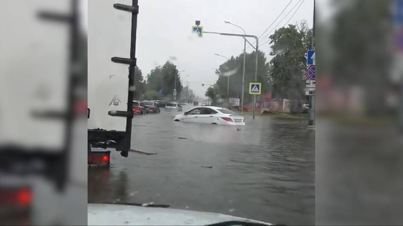 Опубликовано видео подтопления в районе аэропорта Шереметьево