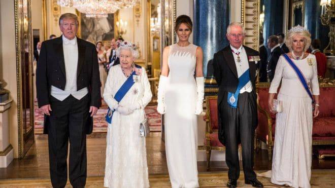 Дональд Трамп - принц Уильям - Елизавета II - герцогиня Кейт - Трамп на банкете у королевы: "вечная дружба" и новое торговое соглашение - nur.kz - США - Англия