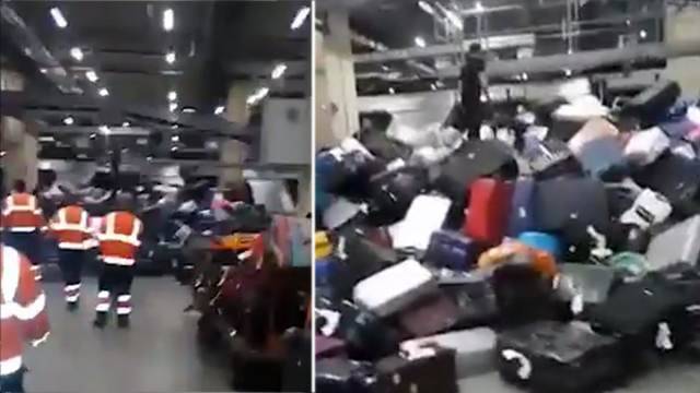 Километровая очередь за багажом в аэропорту Шереметьево попала на видео