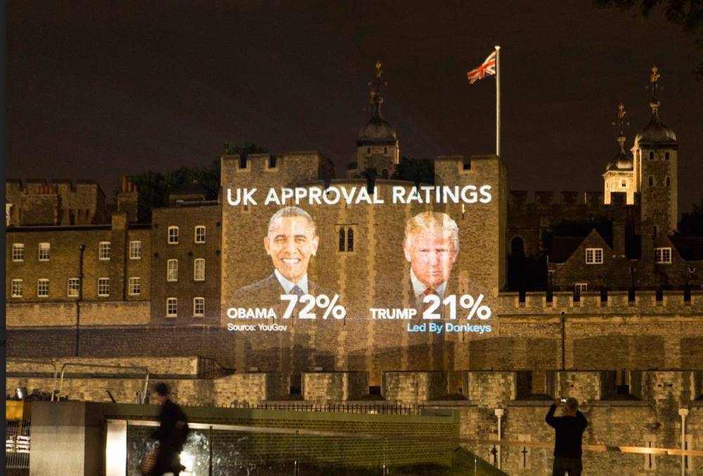 Британские активисты показали рейтинг одобрения президента США: Обаму любят больше, чем Трампа