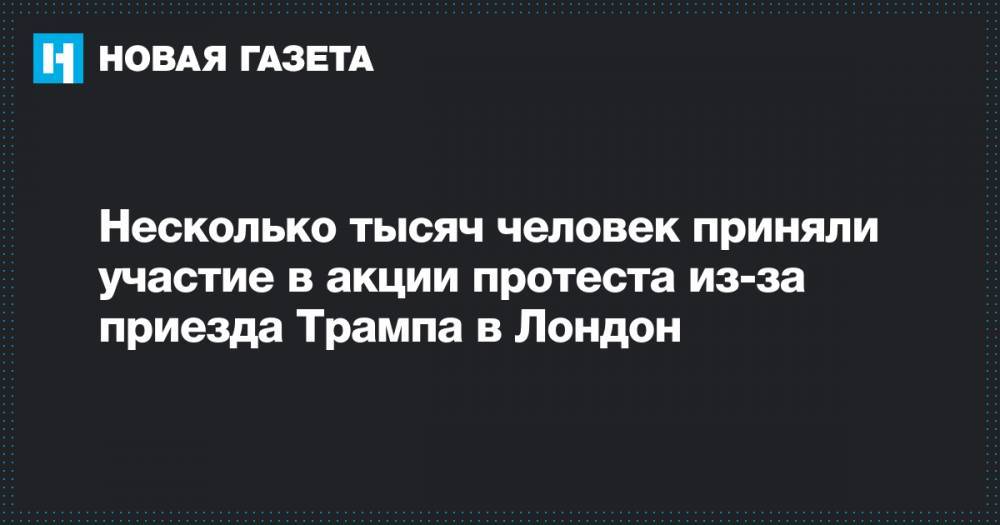 Несколько тысяч человек приняли участие в акции протеста из-за приезда Трампа в Лондон