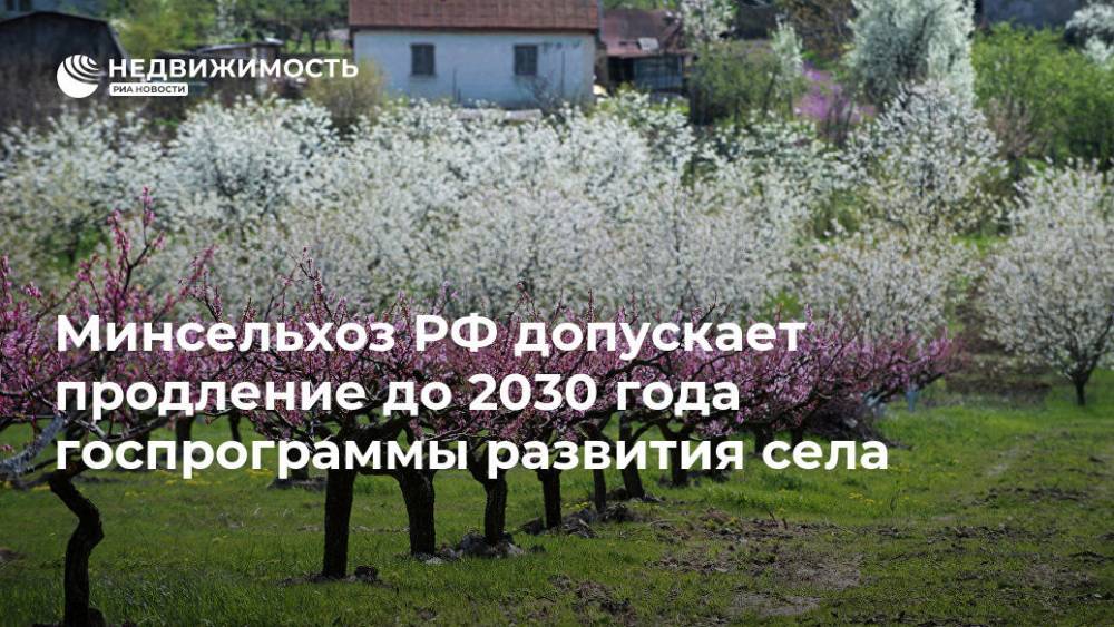 Минсельхоз РФ допускает продление до 2030 года госпрограммы развития села