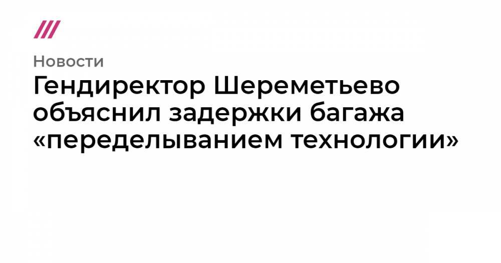 Гендиректор Шереметьево объяснил задержки багажа «переделыванием технологии»