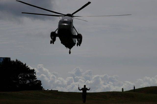 Трамп прибыл на вертолете на торжества в честь 75-летия высадки в Нормандии