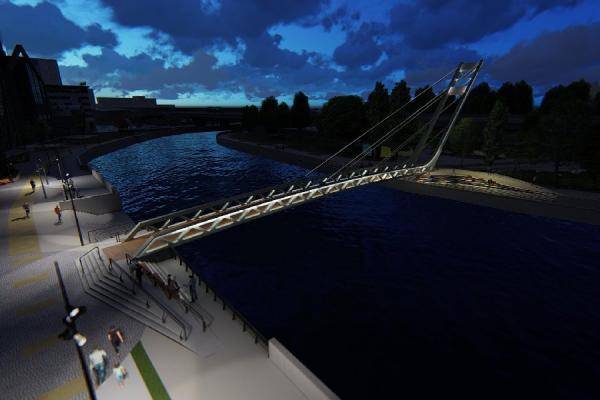 Крупин показал эскизы благоустройства набережных у моста возле СК «Юность»