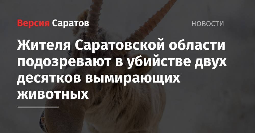 Жителя Саратовской области подозревают в убийстве двух десятков вымирающих животных