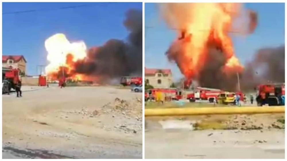 Взрыв произошел на газохранилище в Шымкенте (видео)