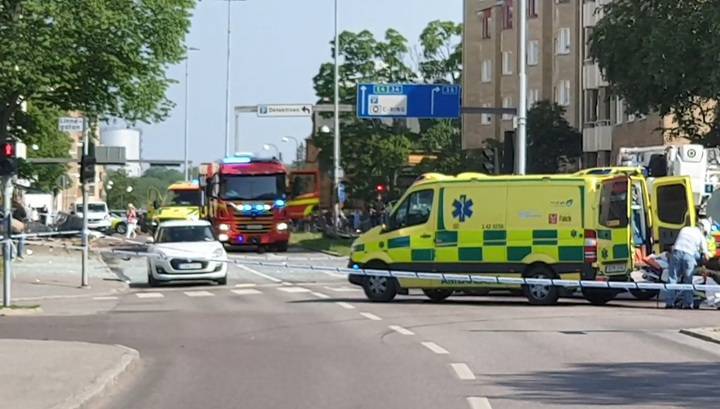 Появилось видео с места взрыва, прогремевшего в шведском городе