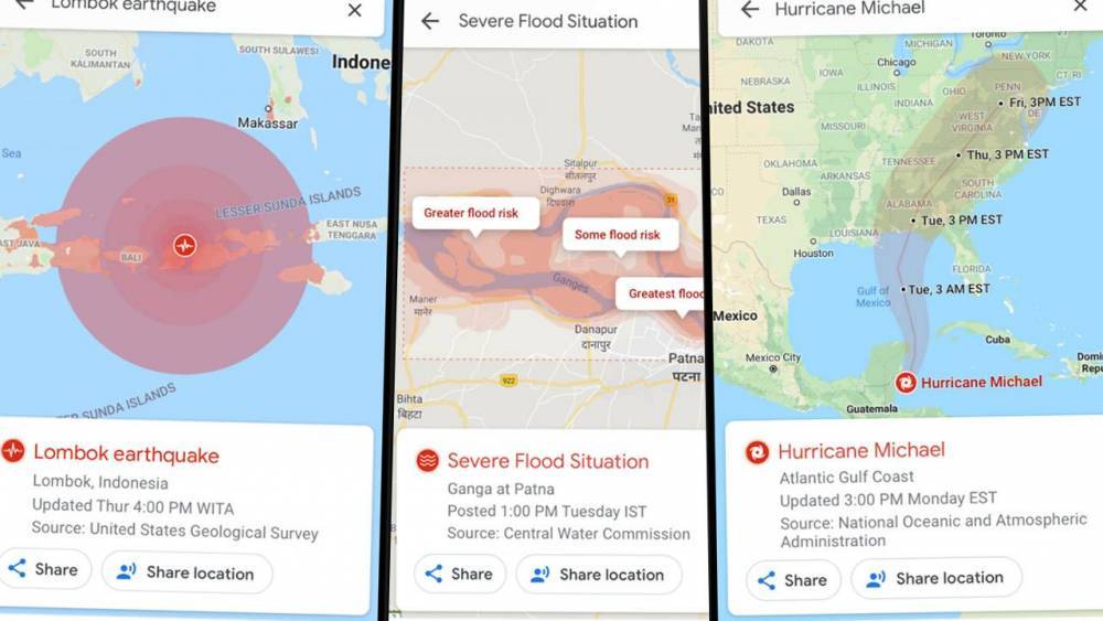 Google Maps вскоре будут оповещать о природных катастрофах