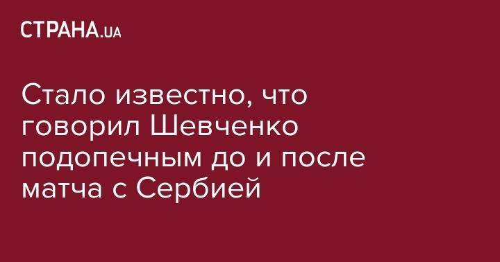 Стало известно, что говорил Шевченко подопечным до и после матча с Сербией