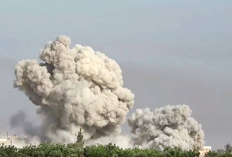 Удар ВКС России по террористам в Сирии сняли на видео