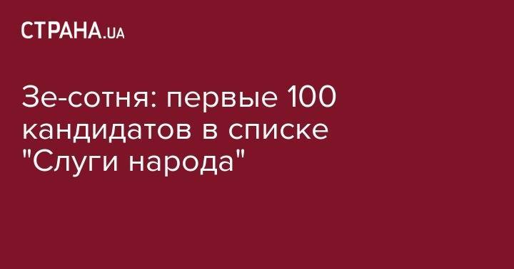 Зе-сотня: первые 100 кандидатов в списке "Слуги народа"