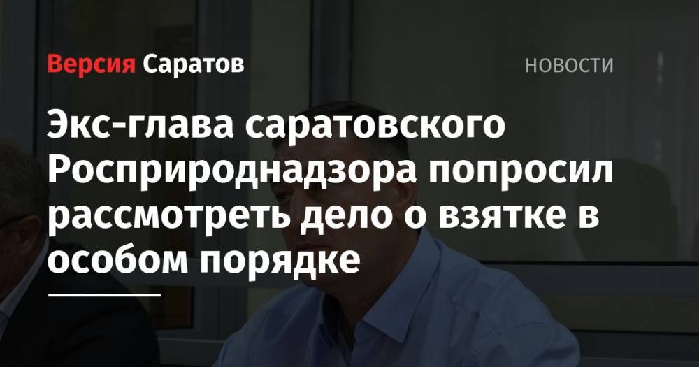 Экс-глава саратовского Росприроднадзора попросил рассмотреть дело о взятке в особом порядке