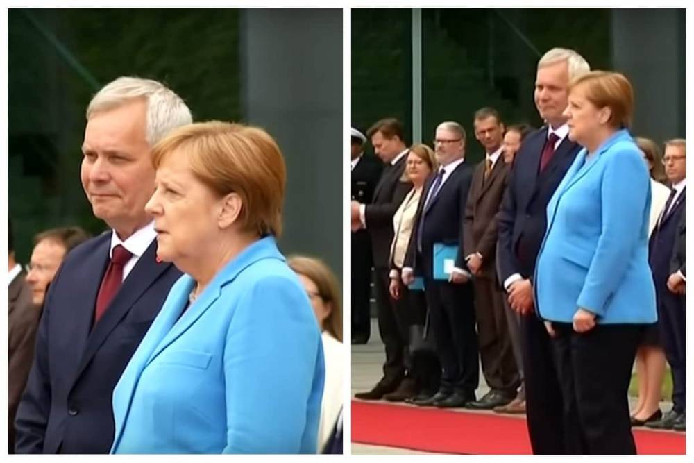 Ангелу Меркель "затрясло" третий раз за месяц (видео)
