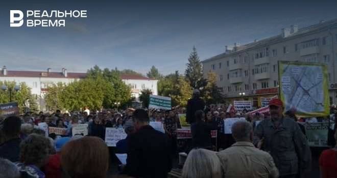 В Дербышках прошел митинг против строительства магистрали