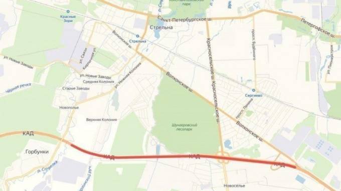 На развязке КАД с Таллинским шоссе перекроют полосу движения на пять дней