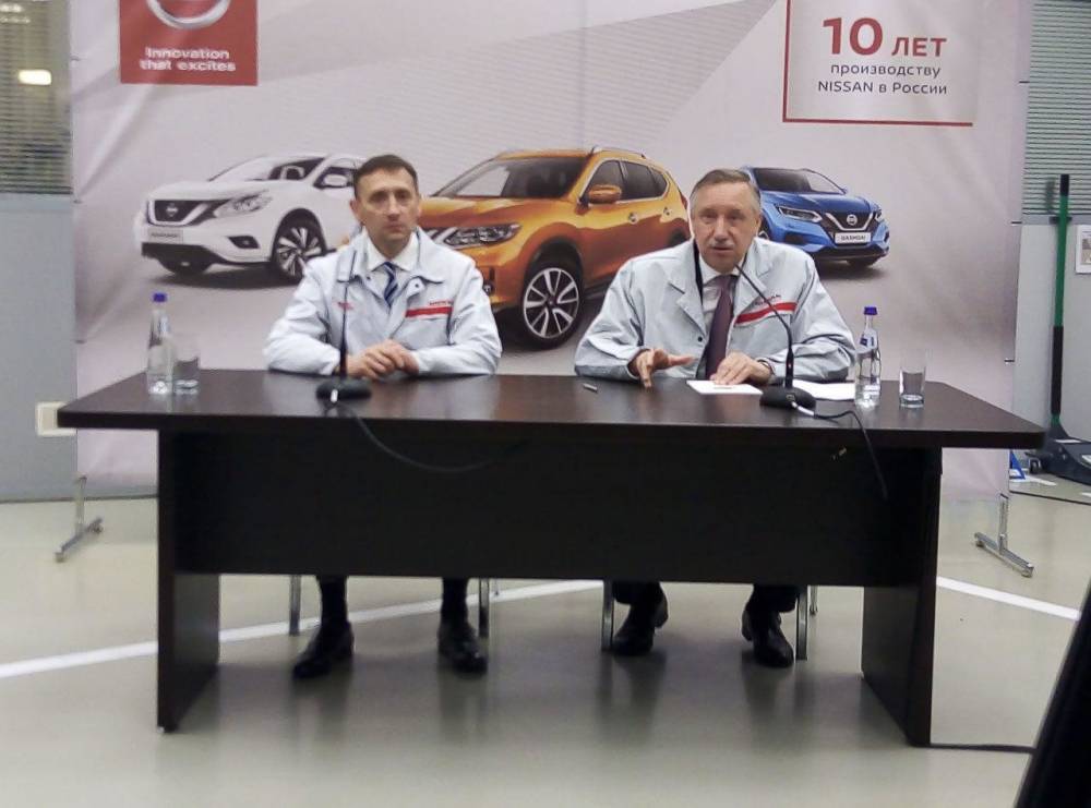 Беглов обсудил с сотрудниками завода Nissan вопросы развития Петербурга