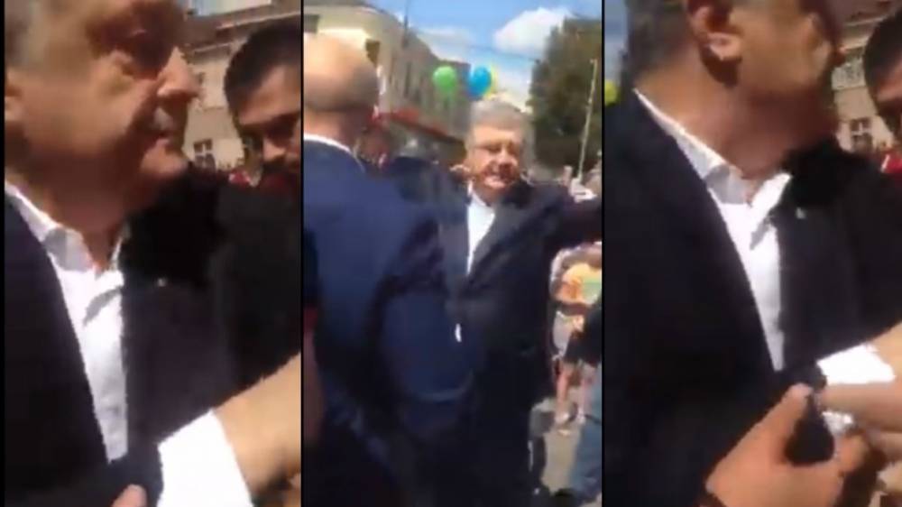 Порошенко под крики «Позор!» прогнали с предвыборного митинга в Закарпатье