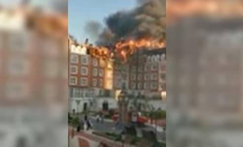 Появилось видео пожара в ЖК "Британский квартал" в Нур-Султане
