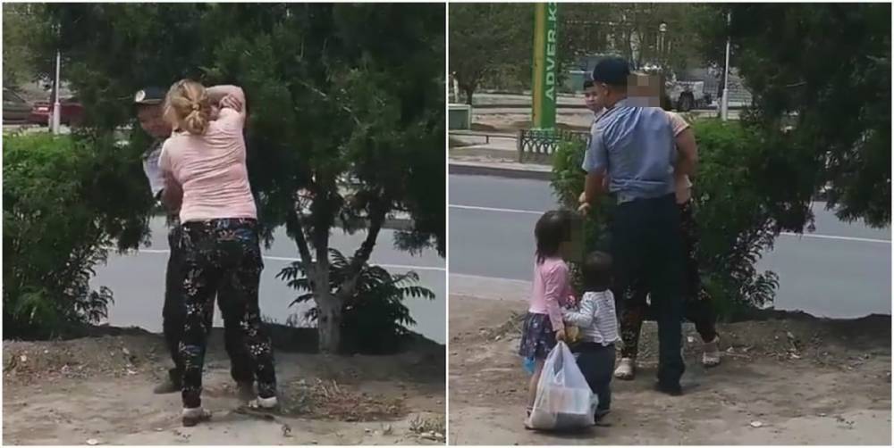 Пьяная мать устроила "бои" с полицейским за своих детей в Актау