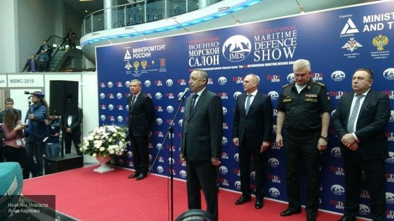 Беглов и Евменов торжественно открыли IX Международный военно-морской салон в "Ленэкспо"