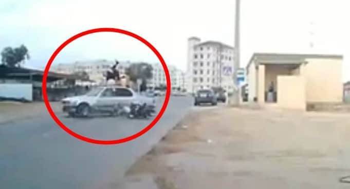 Мотоциклист пострадал при столкновении с BMW в Актау (видео)