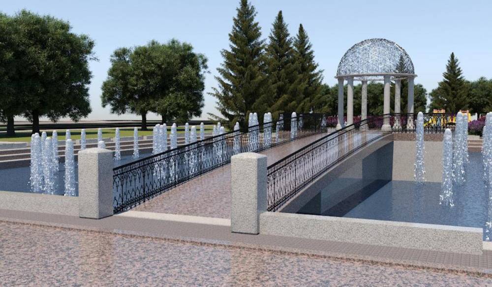 В Любашинском саду завершается реконструкция фонтана
