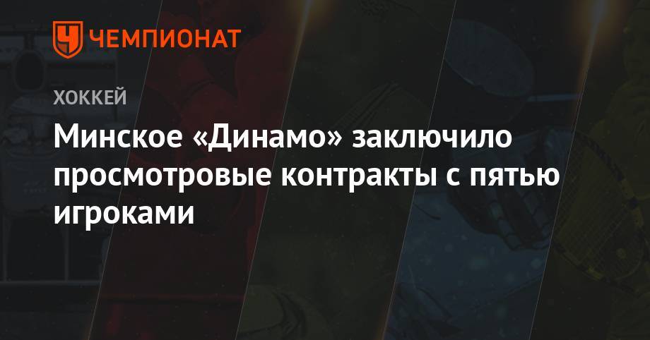Минское «Динамо» заключило просмотровые контракты с пятью игроками