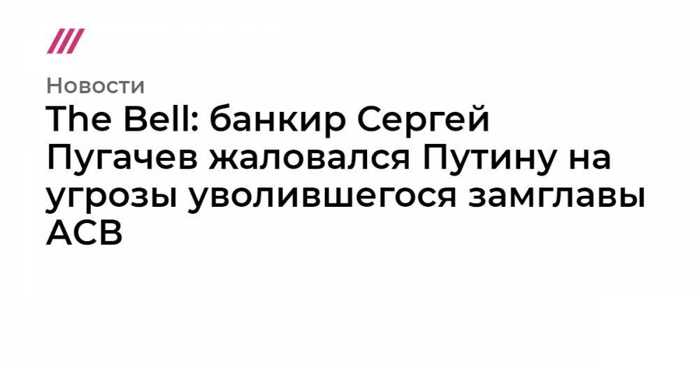 The Bell: банкир Сергей Пугачев жаловался Путину на угрозы уволившегося замглавы АСВ