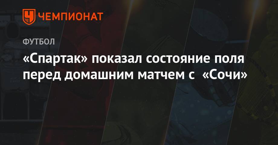 «Спартак» показал состояние поля перед домашним матчем с «Сочи»