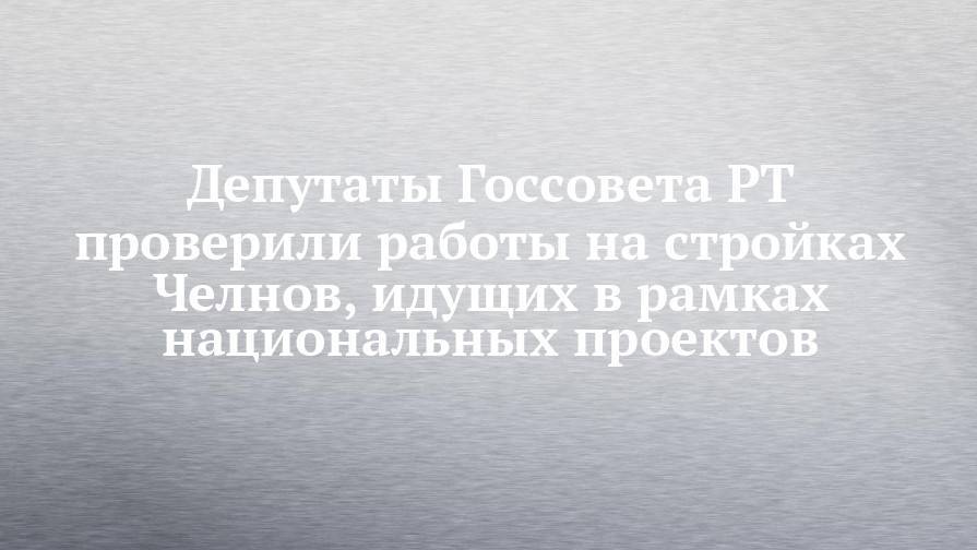 Депутаты Госсовета РТ проверили работы на стройках Челнов, идущих в рамках национальных проектов