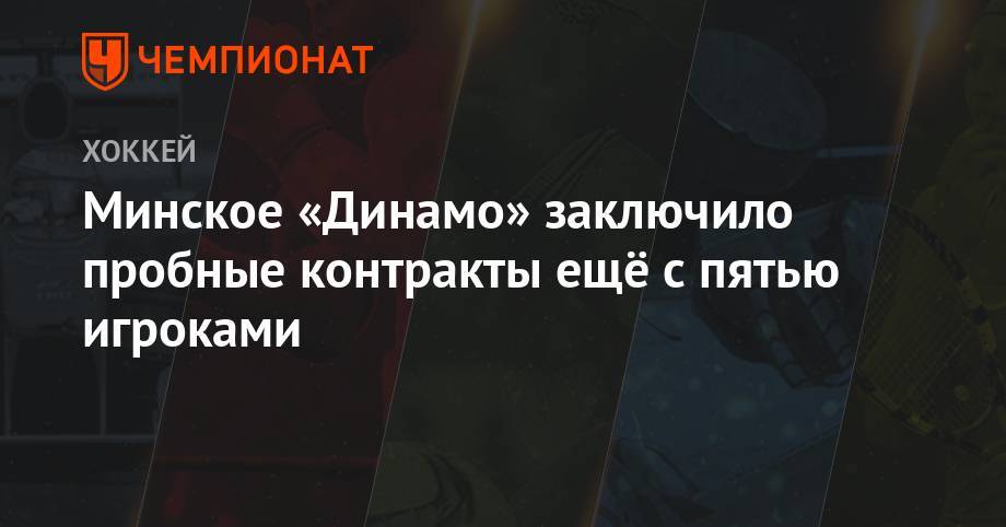 Минское «Динамо» заключило пробные контракты с ещё пятью игроками
