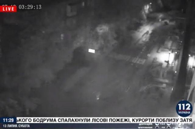 На видео попал момент обстрела здания телеканала «112 Украина»