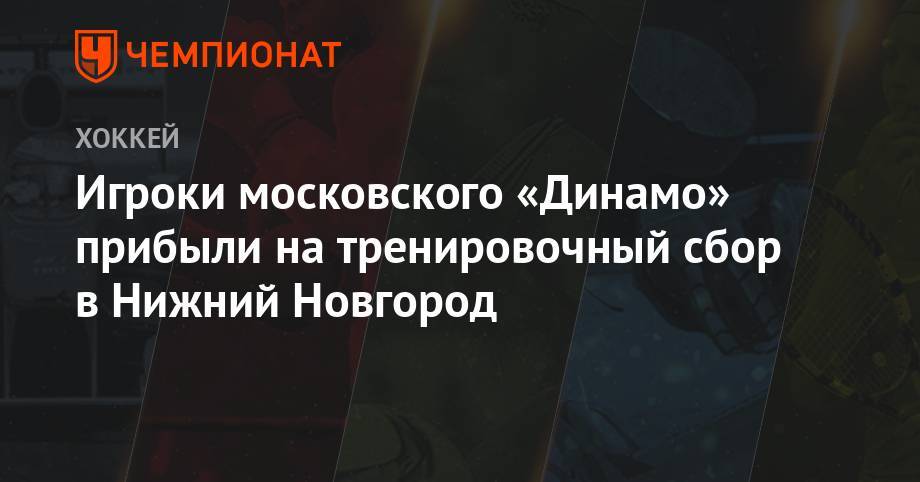 Игроки московского «Динамо» прибыли на тренировочный сбор в Нижний Новгород