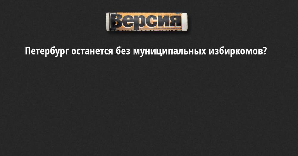 Петербург останется без муниципальных избиркомов?