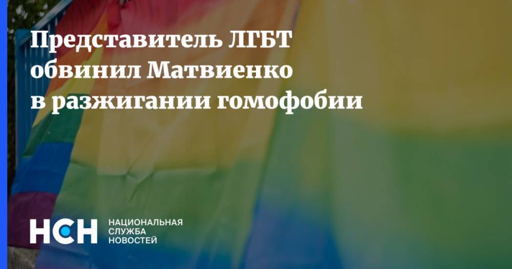 Представитель ЛГБТ обвинил Матвиенко в разжигании гомофобии