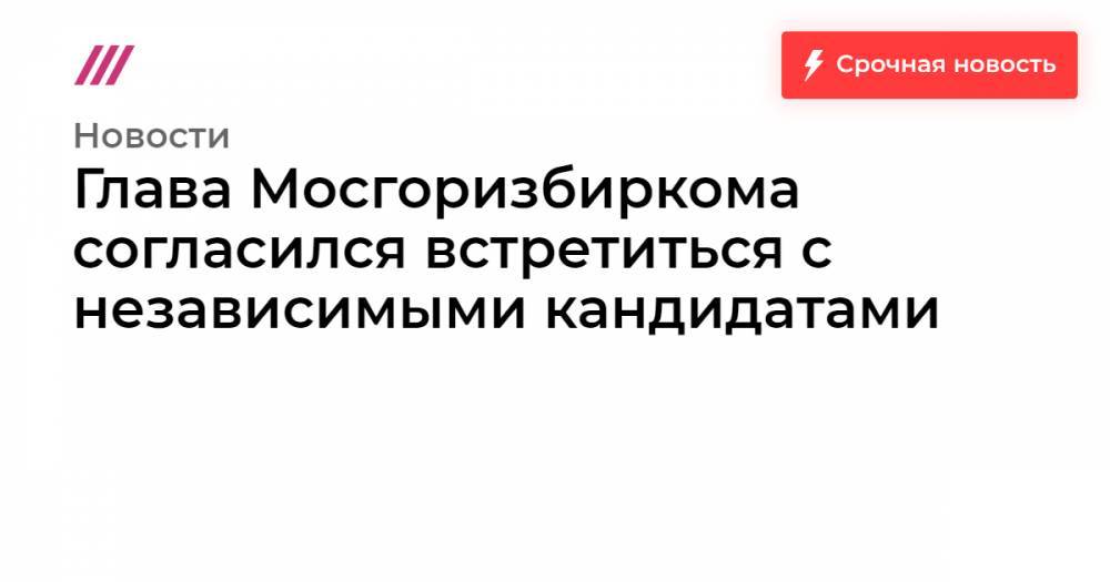 Глава Мосгоризбиркома согласился встретиться с независимыми кандидатами