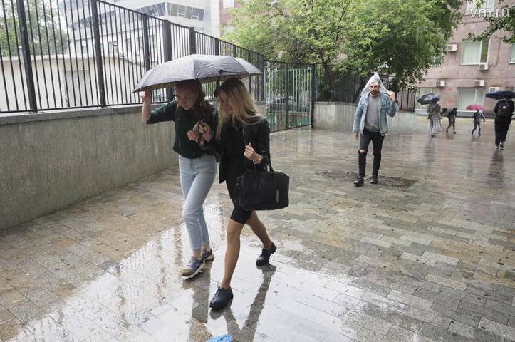 Москвичей предупредили о ливневых дождях вечером 16 июля