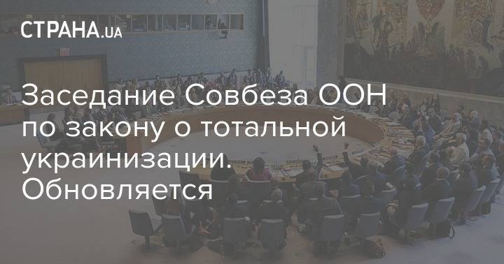 Заседание Совбеза ООН по закону о тотальной украинизации. Обновляется