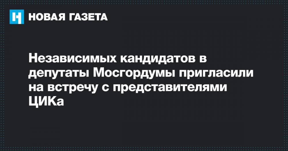 Независимых кандидатов в депутаты Мосгордумы пригласили на встречу с представителями ЦИКа