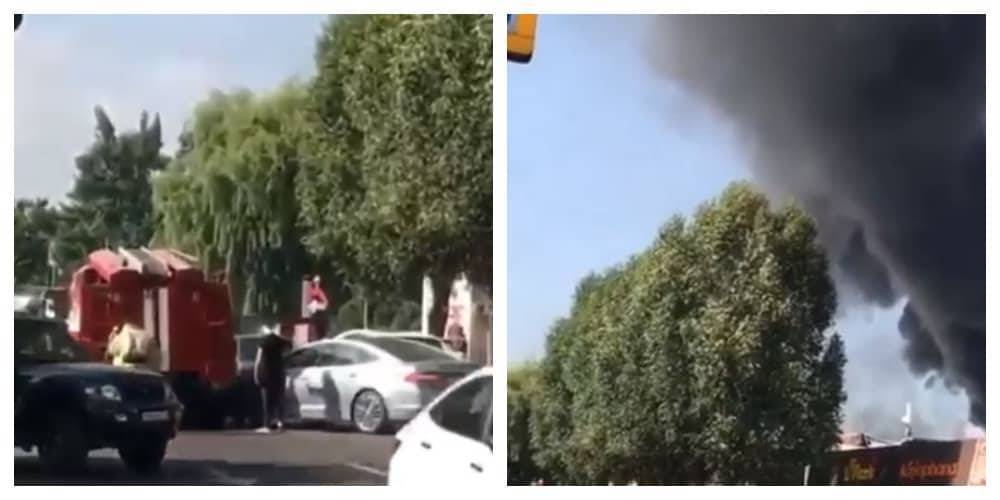 Пожарная машина попала в ДТП недалеко от возгорания на складе в Алматы (фото)