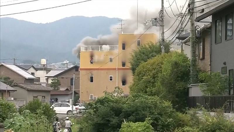 Опубликовано страшное видео пожара на студии аниме