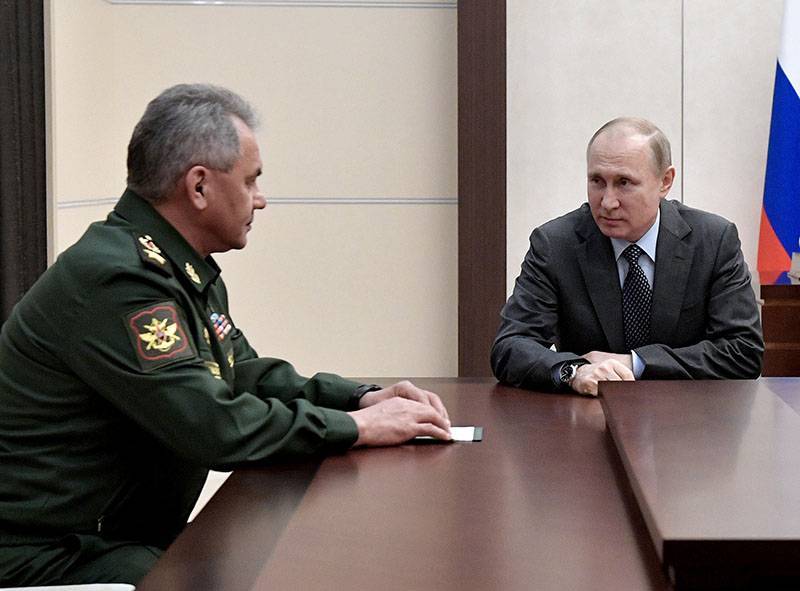 Песков объявил о срочной встрече Путина с Шойгу