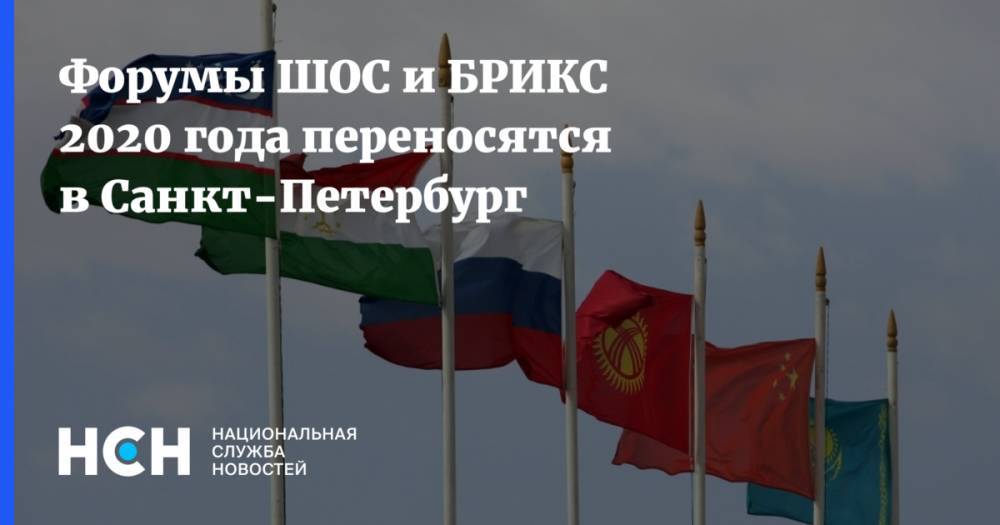 Форумы ШОС и БРИКС 2020 года переносятся в Санкт-Петербург